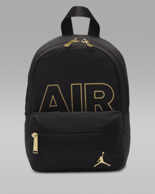 Jordan Black and Gold Backpack Medium Backpack. Nike JP